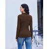 imageEkouaer Long Sleeve Shirts for Women 3 Pack Mock Neck Thermal Tops Basic Undershirt Casual Basic TeeBlackBrownYellow