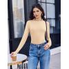 imageEkouaer Long Sleeve Shirts for Women 3 Pack Mock Neck Thermal Tops Basic Undershirt Casual Basic TeeBlackBrownYellow