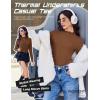 imageEkouaer Long Sleeve Shirts for Women 3 Pack Mock Neck Thermal Tops Basic Undershirt Casual Basic TeeBlackWhiteLight Brown