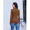 imageEkouaer Long Sleeve Shirts for Women 3 Pack Mock Neck Thermal Tops Basic Undershirt Casual Basic TeeBlackWhiteLight Brown