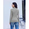 imageEkouaer Long Sleeve Shirts for Women 3 Pack Mock Neck Thermal Tops Basic Undershirt Casual Basic TeeBlackWhiteLight Grey