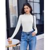 imageEkouaer Long Sleeve Shirts for Women 3 Pack Mock Neck Thermal Tops Basic Undershirt Casual Basic TeeBlackWhitePink