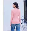 imageEkouaer Long Sleeve Shirts for Women 3 Pack Mock Neck Thermal Tops Basic Undershirt Casual Basic TeeBlackWhitePink