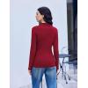 imageEkouaer Long Sleeve Shirts for Women 3 Pack Mock Neck Thermal Tops Basic Undershirt Casual Basic TeeBlackWhiteWine Red