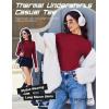 imageEkouaer Long Sleeve Shirts for Women 3 Pack Mock Neck Thermal Tops Basic Undershirt Casual Basic TeeBlackWhiteWine Red