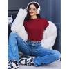 imageEkouaer Long Sleeve Shirts for Women 3 Pack Mock Neck Thermal Tops Basic Undershirt Casual Basic TeeWine RedWhiteYellow