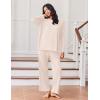 imageEkouaer Lounge Sets for Women Long Sleeve Pajamas Fall Loungewear Soft Comfy Pjs Two Piece Travel Outfits SetBeige