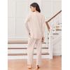 imageEkouaer Lounge Sets for Women Long Sleeve Pajamas Fall Loungewear Soft Comfy Pjs Two Piece Travel Outfits SetBeige