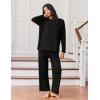 imageEkouaer Lounge Sets for Women Long Sleeve Pajamas Fall Loungewear Soft Comfy Pjs Two Piece Travel Outfits SetBlack