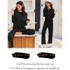imageEkouaer Lounge Sets for Women Long Sleeve Pajamas Fall Loungewear Soft Comfy Pjs Two Piece Travel Outfits SetBlack