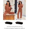 imageEkouaer Lounge Sets for Women Long Sleeve Pajamas Fall Loungewear Soft Comfy Pjs Two Piece Travel Outfits SetCamel