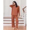 imageEkouaer Lounge Sets for Women Long Sleeve Pajamas Fall Loungewear Soft Comfy Pjs Two Piece Travel Outfits SetCamel