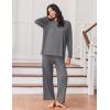 imageEkouaer Lounge Sets for Women Long Sleeve Pajamas Fall Loungewear Soft Comfy Pjs Two Piece Travel Outfits SetDark Gray