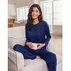 imageEkouaer Lounge Sets for Women Long Sleeve Pajamas Fall Loungewear Soft Comfy Pjs Two Piece Travel Outfits SetNavy Blue
