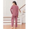 imageEkouaer Lounge Sets for Women Long Sleeve Pajamas Fall Loungewear Soft Comfy Pjs Two Piece Travel Outfits SetOld Rose