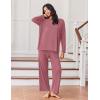 imageEkouaer Lounge Sets for Women Long Sleeve Pajamas Fall Loungewear Soft Comfy Pjs Two Piece Travel Outfits SetOld Rose