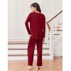 imageEkouaer Lounge Sets for Women Long Sleeve Pajamas Fall Loungewear Soft Comfy Pjs Two Piece Travel Outfits SetWine Red