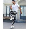 imageEkouaer Mens Pajama Pants Lightweight Loungewear Comfy Jogger Sleep Pant Long Pj Bottoms with Drawstring ampamp PocketsBlack Plaid