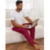 imageEkouaer Mens Pajama Pants Lightweight Loungewear Comfy Jogger Sleep Pant Long Pj Bottoms with Drawstring ampamp PocketsRed