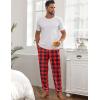 imageEkouaer Mens Pajama Pants Lightweight Loungewear Comfy Jogger Sleep Pant Long Pj Bottoms with Drawstring ampamp PocketsRed Plaid