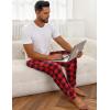 imageEkouaer Mens Pajama Pants Lightweight Loungewear Comfy Jogger Sleep Pant Long Pj Bottoms with Drawstring ampamp PocketsRed Plaid