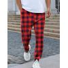 imageEkouaer Mens Pajama Pants Lightweight Loungewear Comfy Jogger Sleep Pant Long Pj Bottoms with Drawstring ampamp PocketsRed Plaid