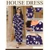 imageEkouaer Moo Moos for Women 34 Sleeve Long Nightgowns House Dresses with Pocket S3XLBlue Flower