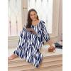 imageEkouaer Moo Moos for Women 34 Sleeve Long Nightgowns House Dresses with Pocket S3XLBlue Stripes