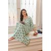 imageEkouaer Moo Moos for Women 34 Sleeve Long Nightgowns House Dresses with Pocket S3XLGreen Boho