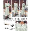 imageEkouaer Moo Moos for Women 34 Sleeve Long Nightgowns House Dresses with Pocket S3XLGreen Boho