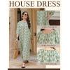 imageEkouaer Moo Moos for Women 34 Sleeve Long Nightgowns House Dresses with Pocket S3XLGreen Boho