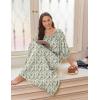 imageEkouaer Moo Moos for Women 34 Sleeve Long Nightgowns House Dresses with Pocket S3XLGreen Leaves