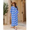 imageEkouaer Moo Moos for Women 34 Sleeve Long Nightgowns House Dresses with Pocket S3XLLight Blue Flower