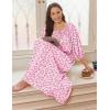 imageEkouaer Moo Moos for Women 34 Sleeve Long Nightgowns House Dresses with Pocket S3XLPink Flower