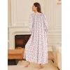 imageEkouaer Moo Moos for Women 34 Sleeve Long Nightgowns House Dresses with Pocket S3XLPink White Flower