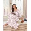 imageEkouaer Moo Moos for Women 34 Sleeve Long Nightgowns House Dresses with Pocket S3XLPink White Flower