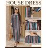 imageEkouaer Moo Moos for Women 34 Sleeve Long Nightgowns House Dresses with Pocket S3XLTiedye Stripes