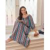 imageEkouaer Moo Moos for Women 34 Sleeve Long Nightgowns House Dresses with Pocket S3XLTiedye Stripes