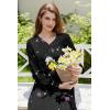 imageEkouaer Nightgown Long Sleeve for Women Sleepwear V Neck Loungewear Button Full Length NightshirtCherry Blossoms
