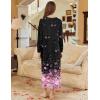imageEkouaer Nightgown Long Sleeve for Women Sleepwear V Neck Loungewear Button Full Length NightshirtCherry Blossoms