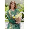 imageEkouaer Nightgown Long Sleeve for Women Sleepwear V Neck Loungewear Button Full Length NightshirtFloral Green