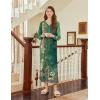 imageEkouaer Nightgown Long Sleeve for Women Sleepwear V Neck Loungewear Button Full Length NightshirtFloral Green