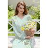 imageEkouaer Nightgown Long Sleeve for Women Sleepwear V Neck Loungewear Button Full Length NightshirtFloral Light Green