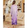 imageEkouaer Nightgown Long Sleeve for Women Sleepwear V Neck Loungewear Button Full Length NightshirtFloral Light Purple