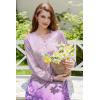 imageEkouaer Nightgown Long Sleeve for Women Sleepwear V Neck Loungewear Button Full Length NightshirtFloral Light Purple