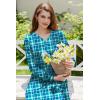 imageEkouaer Nightgown Long Sleeve for Women Sleepwear V Neck Loungewear Button Full Length NightshirtTurquoise Plaid