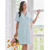 imageEkouaer Nightgowns for Women Button Down Sleep Shirts Short Sleeve Nightshirt Classic Pajama Dress Soft Sleepwear SXXXLBaby Blue