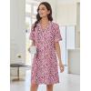 imageEkouaer Nightgowns for Women Button Down Sleep Shirts Short Sleeve Nightshirt Classic Pajama Dress Soft Sleepwear SXXXLPink Leopard