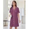 imageEkouaer Nightgowns for Women Button Down Sleep Shirts Short Sleeve Nightshirt Classic Pajama Dress Soft Sleepwear SXXXLPurple
