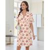 imageEkouaer Nightgowns for Women Button Down Sleep Shirts Short Sleeve Nightshirt Classic Pajama Dress Soft Sleepwear SXXXLTeddy Bear Cherry